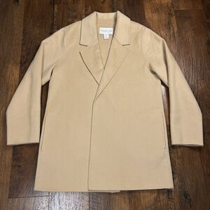 Rachel Zoe Women's Wool Blend Long Cardigan Coats Size L Beige